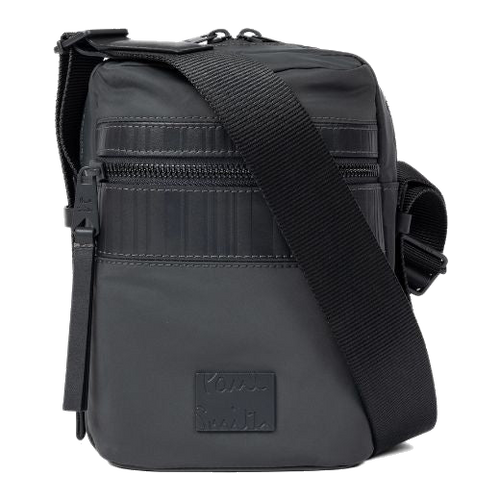 Paul Smith Slate Grey Shadow Stripe Flight Bag front view