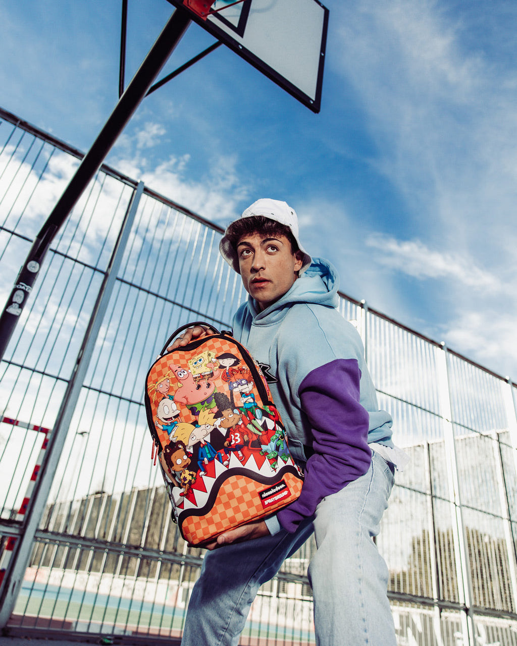 Sprayground Nickelodeon Shark Feast Backpack detail view