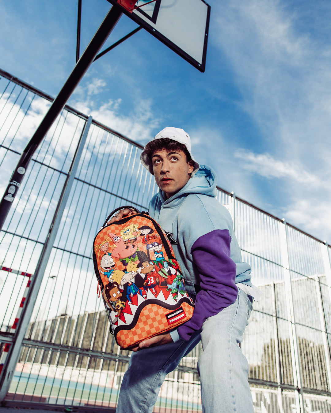 Sprayground Nickelodeon Shark Feast Backpack detail view