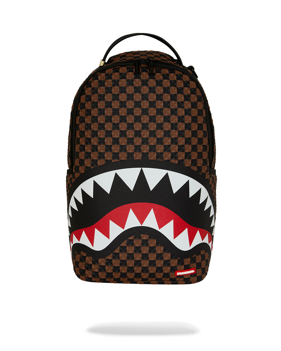 Sprayground Crown Jewel Sharks In Paris Backpack angled view