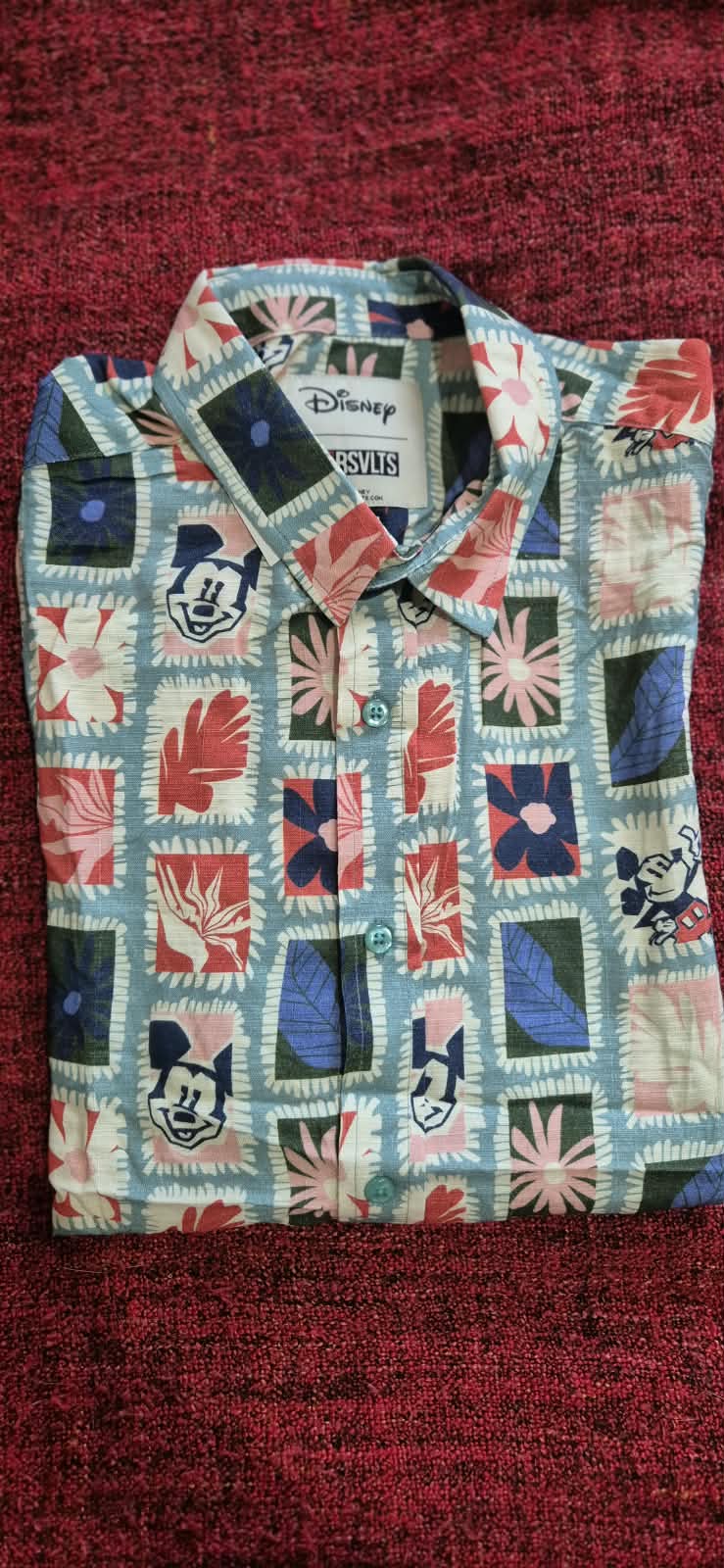 RSVLTS Disney Mickey Mouse Tropical Bamboo Shirt Medium