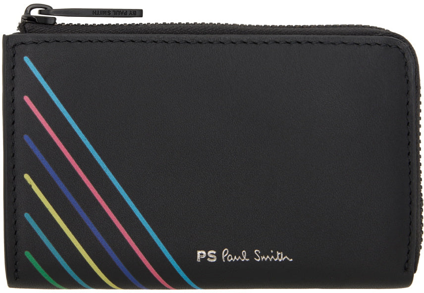 PS Paul Smith Signature Stripe Zip Coin Wallet front view