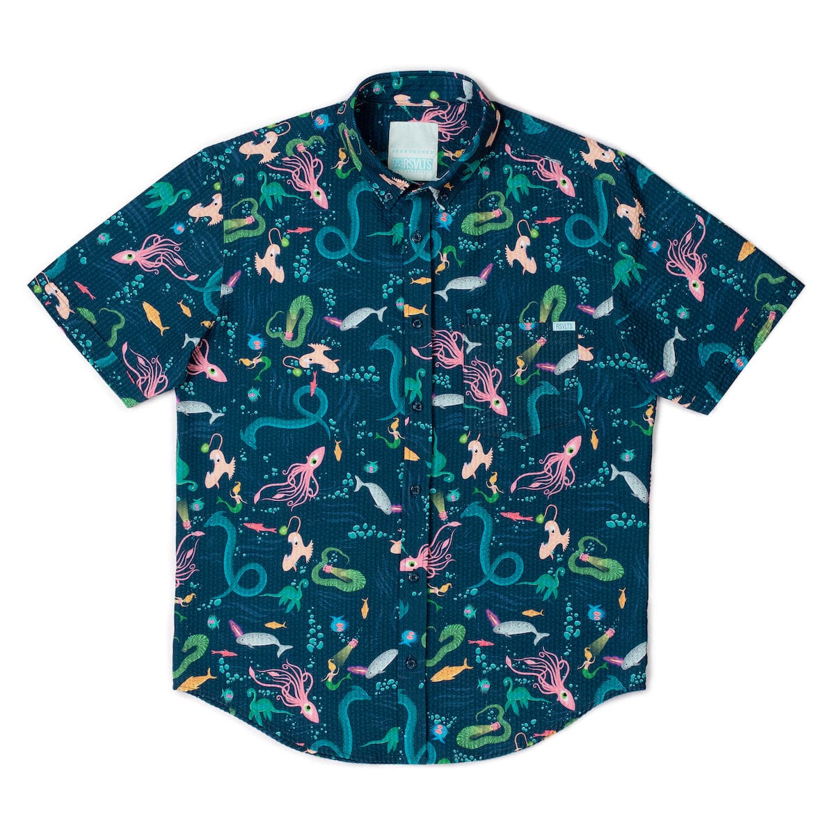 Rsvlts Seersucker The Deep Ocean Creatures Short Sleeved Shirt