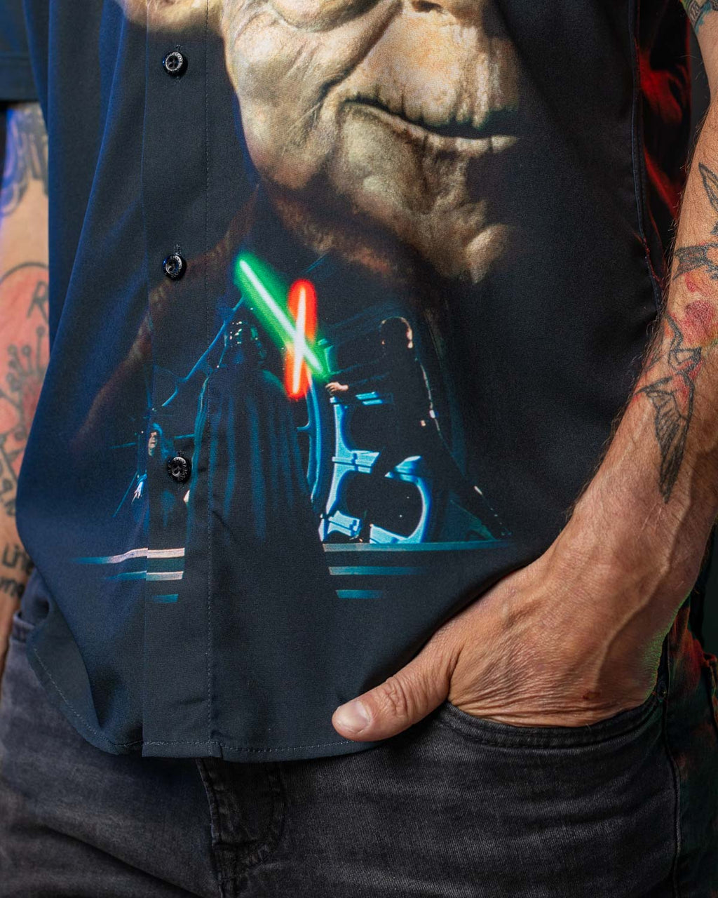 Star Wars “Do Or Do Not” Yoda Kunuflex Short Sleeve Shirt Black