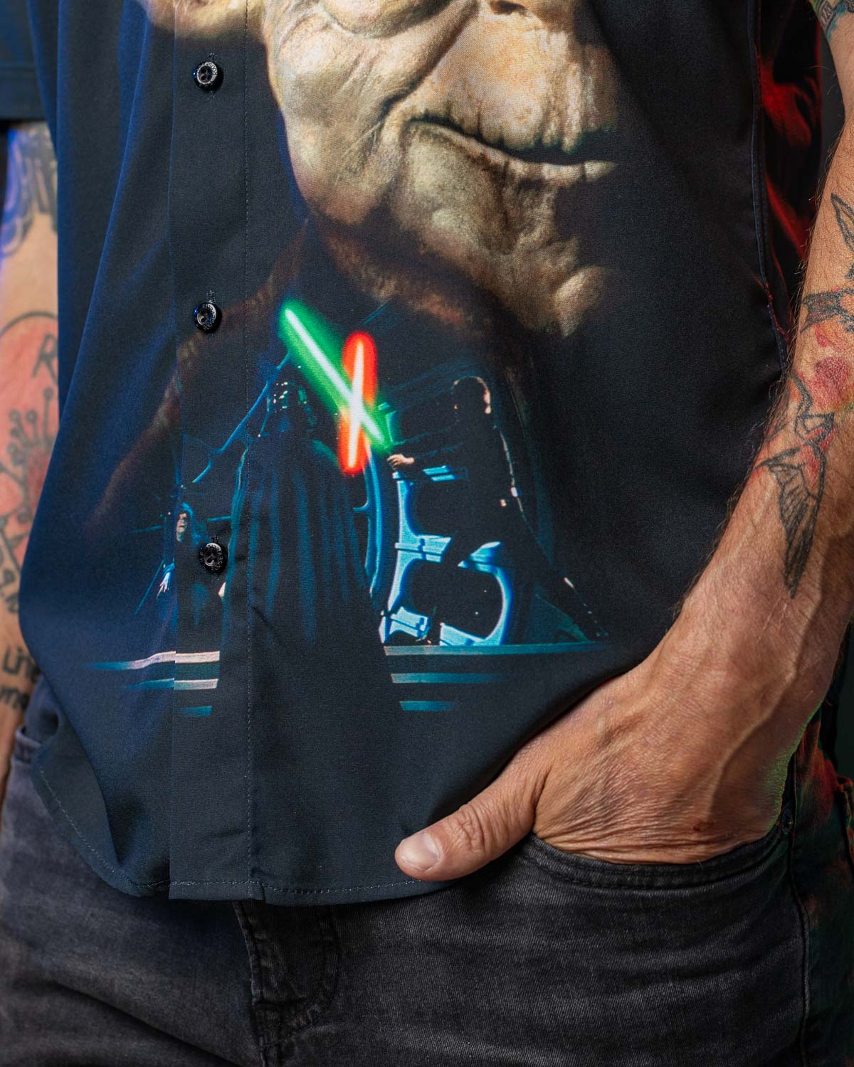 Star Wars “Do Or Do Not” Yoda Kunuflex Short Sleeve Shirt Black